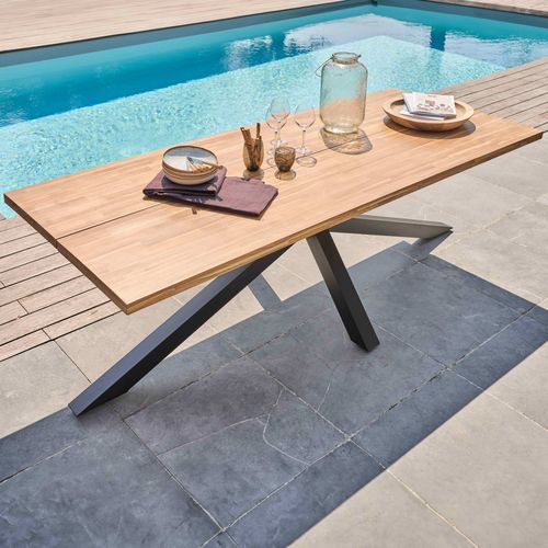 Table De Jardin En Bois D'acacia Et Aluminium
