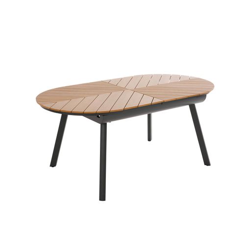 Table De Jardin Extensible 8 à 10 Places Effet Bois En Alu Et Polywood