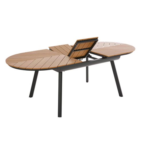 Table De Jardin Extensible 8 à 10 Places Effet Bois En Alu Et Polywood