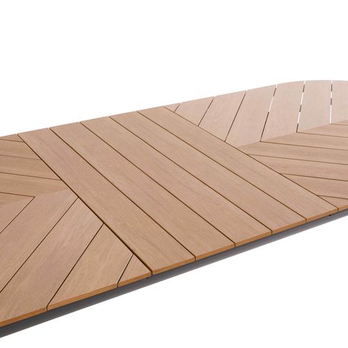 Table De Jardin Extensible 8 à 12 Places Effet Bois En Alu Et Polywood