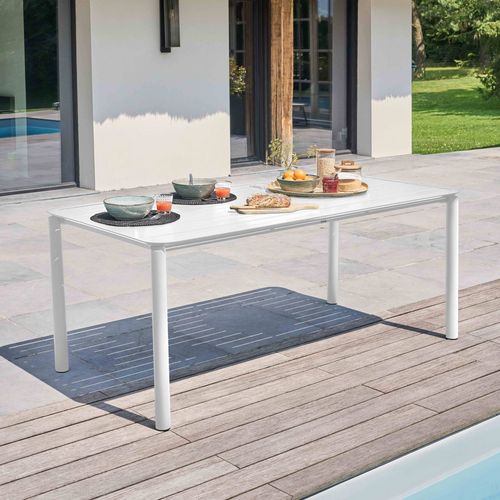 Table De Terrasse Rectangulaire En Aluminium Blanche