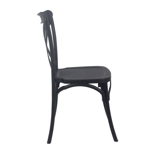 Chaise De Terrasse Empilable En Plastique Noire