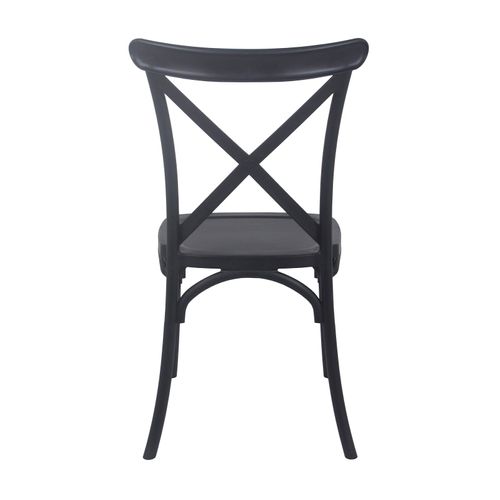 Chaise De Terrasse Empilable En Plastique Noire