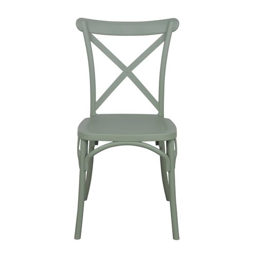 Chaise De Terrasse Empilable En Plastique Vert Sauge