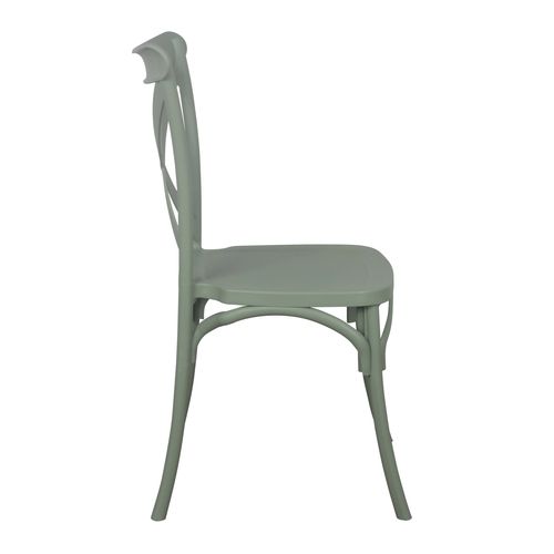 Chaise De Terrasse Empilable En Plastique Vert Sauge