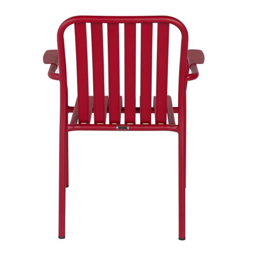 Chaise De Terrasse Avec Accoudoirs En Aluminium Rouge