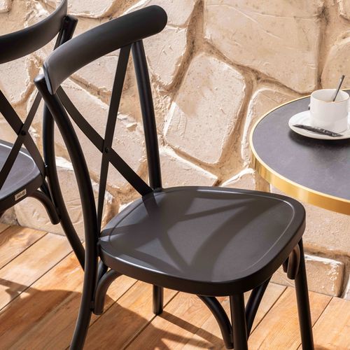 Chaise De Terrasse Noire En Aluminium Sintra
