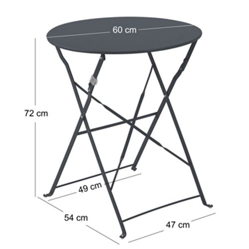 Table Pliante En Acier Gris Anthracite