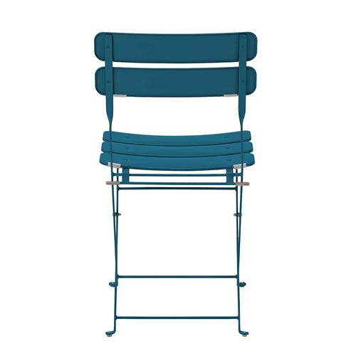 Lot De Deux Chaises Pliantes En Acier Bleu Pacific