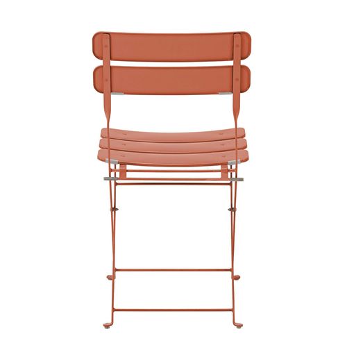 Lot De Deux Chaises Pliantes En Acier Terracotta