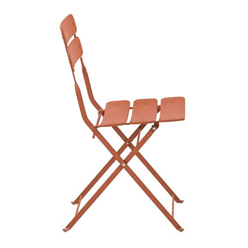 Lot De Deux Chaises Pliantes En Acier Terracotta