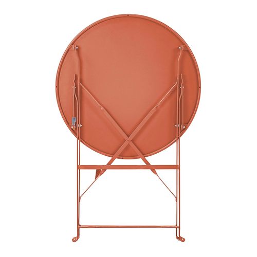 Table De Jardin Ronde Rabattable Et 2 Chaises Pliantes Terracotta