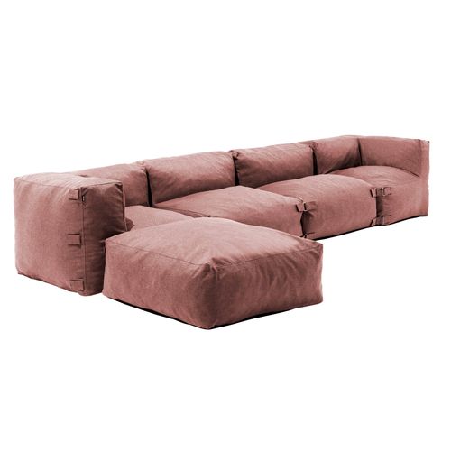 Canapé D'angle Modulable 5 Places Terracotta - Mixi