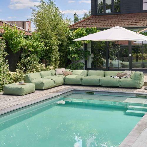 Canapé D'angle Modulable 8 Places Vert Cactus - Mixi