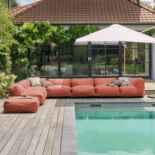 Canapé D'angle Modulable 8 Places Terracotta - Mixi