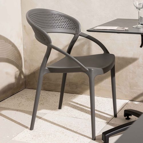 Lot De 4 Chaises De Terrasse Grises