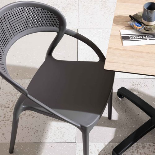 Lot De 4 Chaises De Terrasse Grises