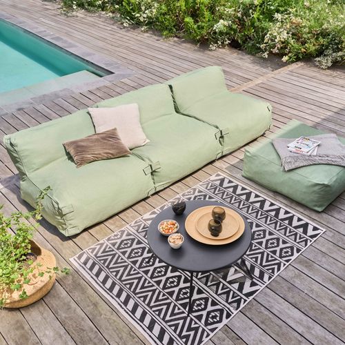 Canapé D'angle Fixe Modulable 4 Places Vert Cactus - Mixi