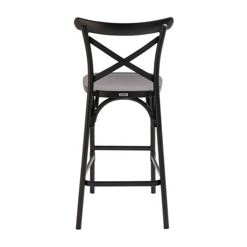 Chaise Haute De Terrasse Noire En Aluminium