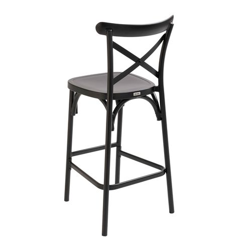 Chaise Haute De Terrasse Noire En Aluminium