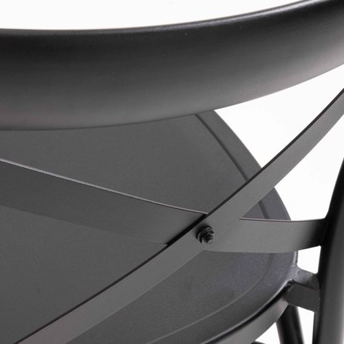 Chaise Haute De Terrasse Noire En Aluminium