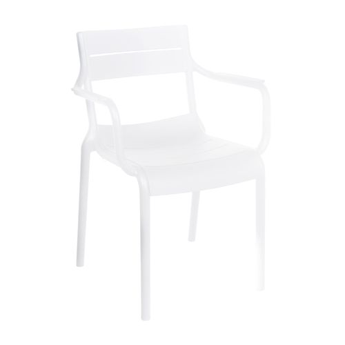 Lot De 4 Fauteuils De Terrasse En Plastique Blanc