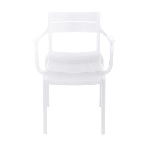 Lot De 4 Fauteuils De Terrasse En Plastique Blanc