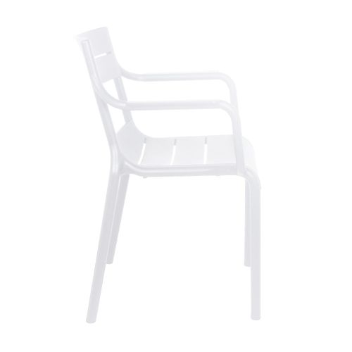 Lot De 4 Fauteuils De Terrasse En Plastique Blanc