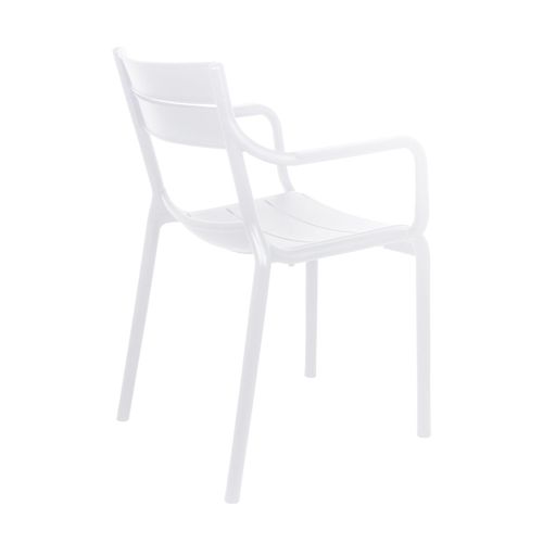 Lot De 4 Fauteuils De Terrasse En Plastique Blanc
