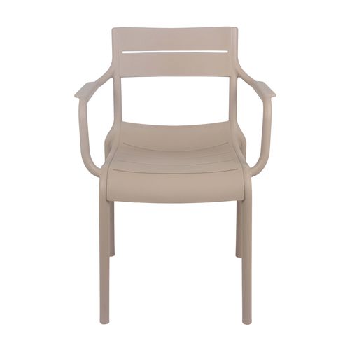 Lot De 4 Fauteuils De Terrasse En Plastique Beige
