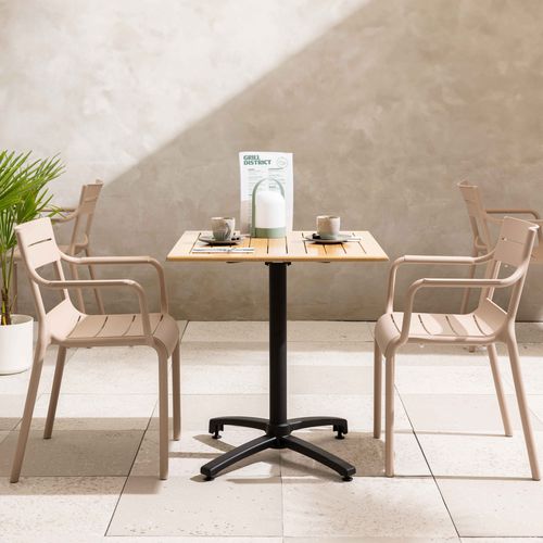 Lot De 4 Fauteuils De Terrasse En Plastique Beige