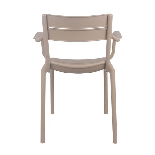 Lot De 4 Fauteuils De Terrasse En Plastique Beige