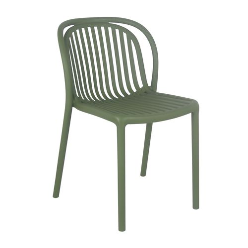 Lot De 4 Chaises De Terrasse En Plastique Vert Olive