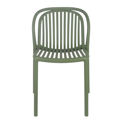 Lot De 4 Chaises De Terrasse En Plastique Vert Olive