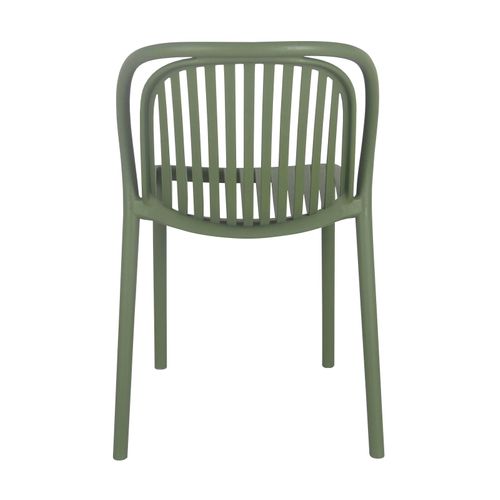 Lot De 4 Chaises De Terrasse En Plastique Vert Olive