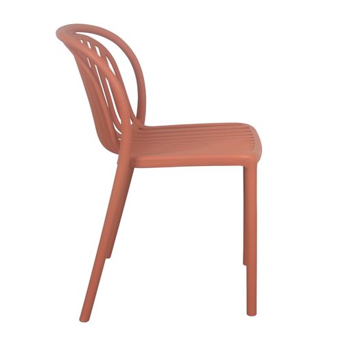 Lot De 4 Chaises De Terrasse En Plastique Terracotta