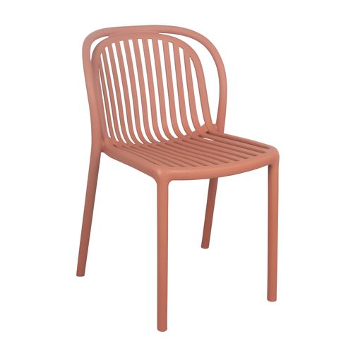 Lot De 4 Chaises De Terrasse En Plastique Terracotta