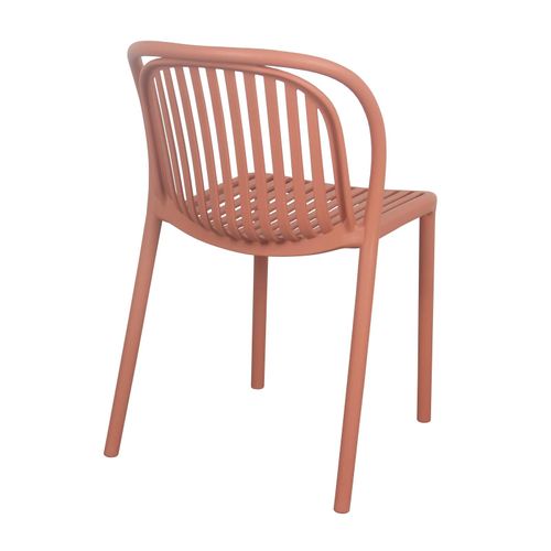 Lot De 4 Chaises De Terrasse En Plastique Terracotta
