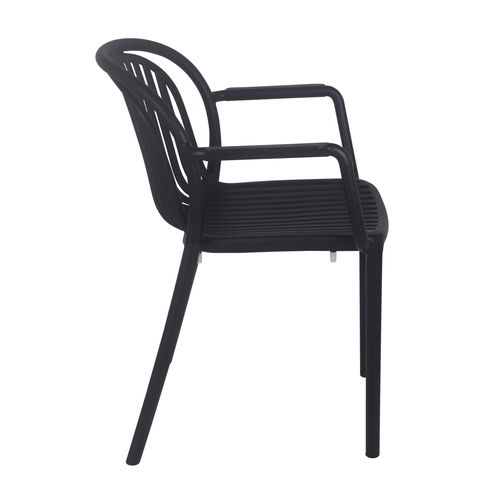 Lot De 4 Fauteuils En Plastique Noir