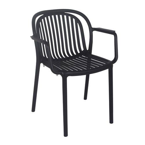 Lot De 4 Fauteuils En Plastique Noir