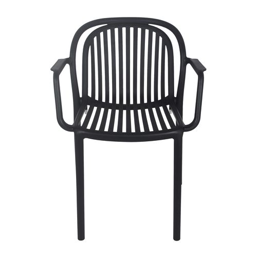 Lot De 4 Fauteuils En Plastique Noir