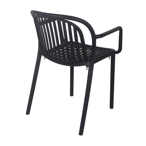 Lot De 4 Fauteuils En Plastique Noir