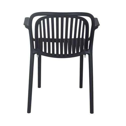 Lot De 4 Fauteuils En Plastique Noir