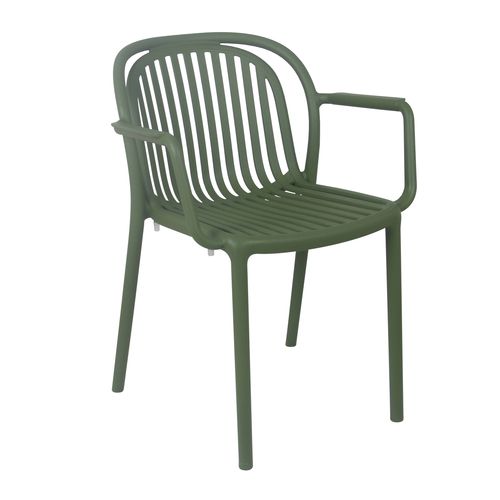 Lot De 4 Fauteuils En Plastique Vert Olive