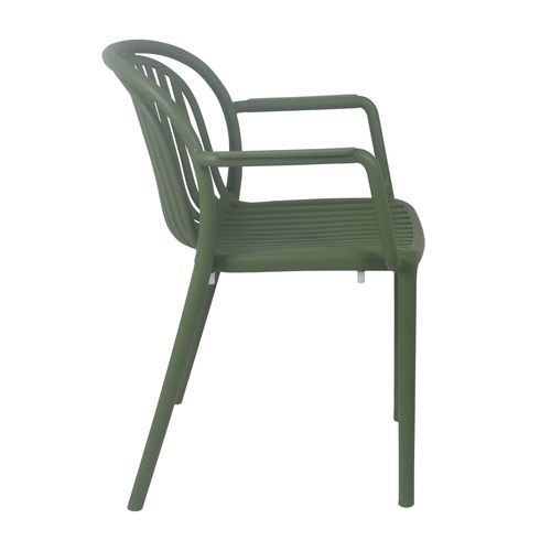 Lot De 4 Fauteuils En Plastique Vert Olive