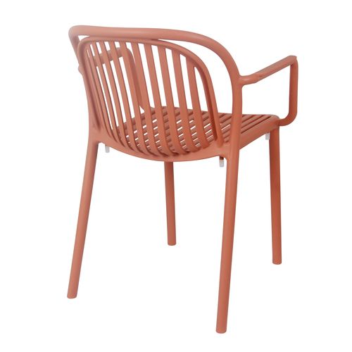 Lot De 4 Fauteuils En Plastique Terracotta