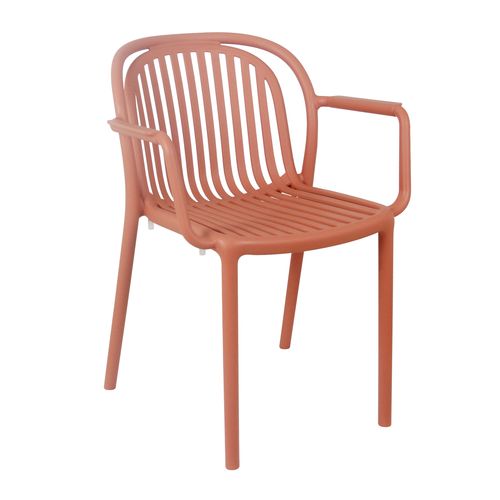 Lot De 4 Fauteuils En Plastique Terracotta