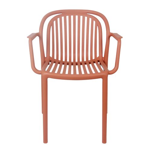 Lot De 4 Fauteuils En Plastique Terracotta
