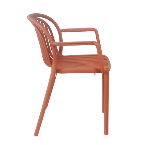 Lot De 4 Fauteuils En Plastique Terracotta