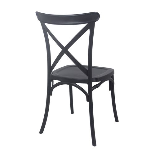 Lot De 4 Chaises De Terrasse En Plastique Noir